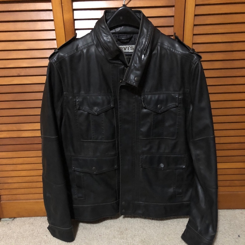 Levi’s Faux Leather Leopard Jacket (XS/S)